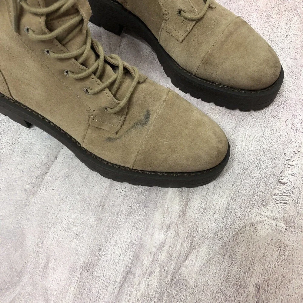 NEW Sam Edelman Womens Junip Combat Boots Size 6 Suede‎ Leather Lace Up FLAW